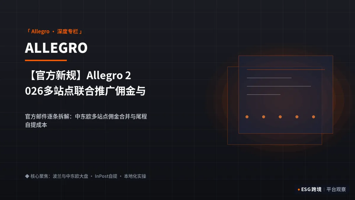 【官方新规】Allegro 2026多站点联合推广佣金与InPost柜费变动解读｜深度专题图（原创专题配图）