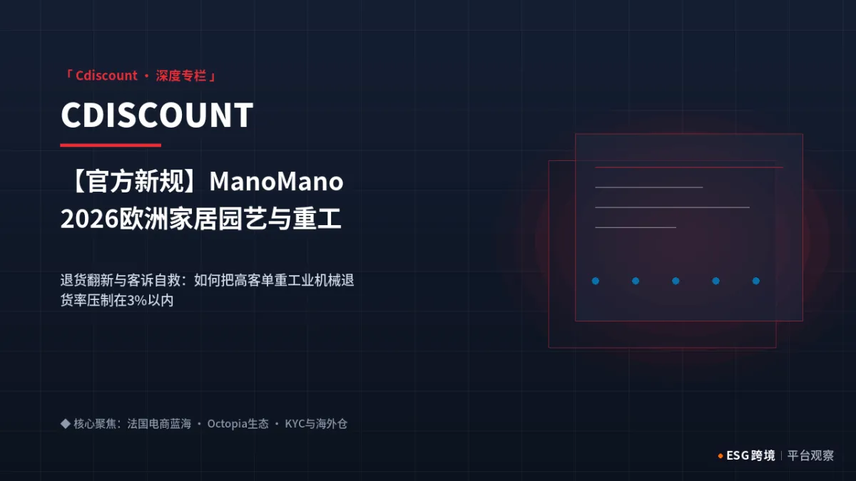 【官方新规】ManoMano 2026欧洲家居园艺与重工具类目质检准入细则｜深度专题图（原创专题配图）
