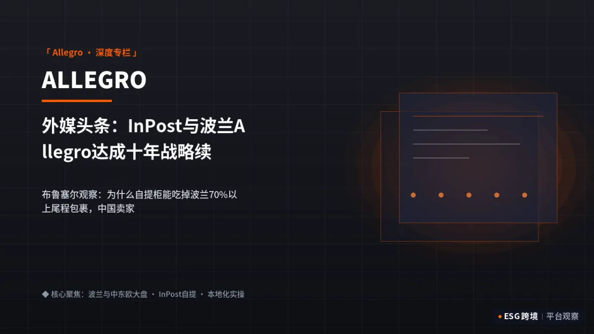 外媒头条：InPost与波兰Allegro达成十年战略续约，海外智能柜生态终局｜深度专题图（原创专题配图）