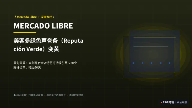 美客多绿色声誉条（Reputación Verde）变黄了怎么救？快速拉升评分实战