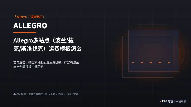Allegro多站点（波兰/捷克/斯洛伐克）运费模板怎么配？避免亏运费设置教程