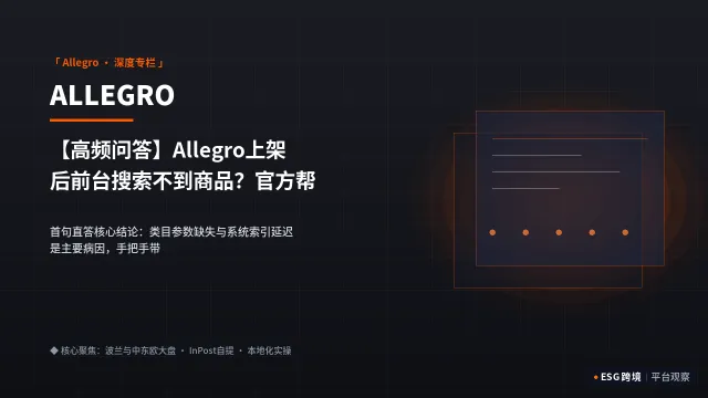 【高频问答】Allegro上架后前台搜索不到商品？官方帮助中心4大排查路径拆解
