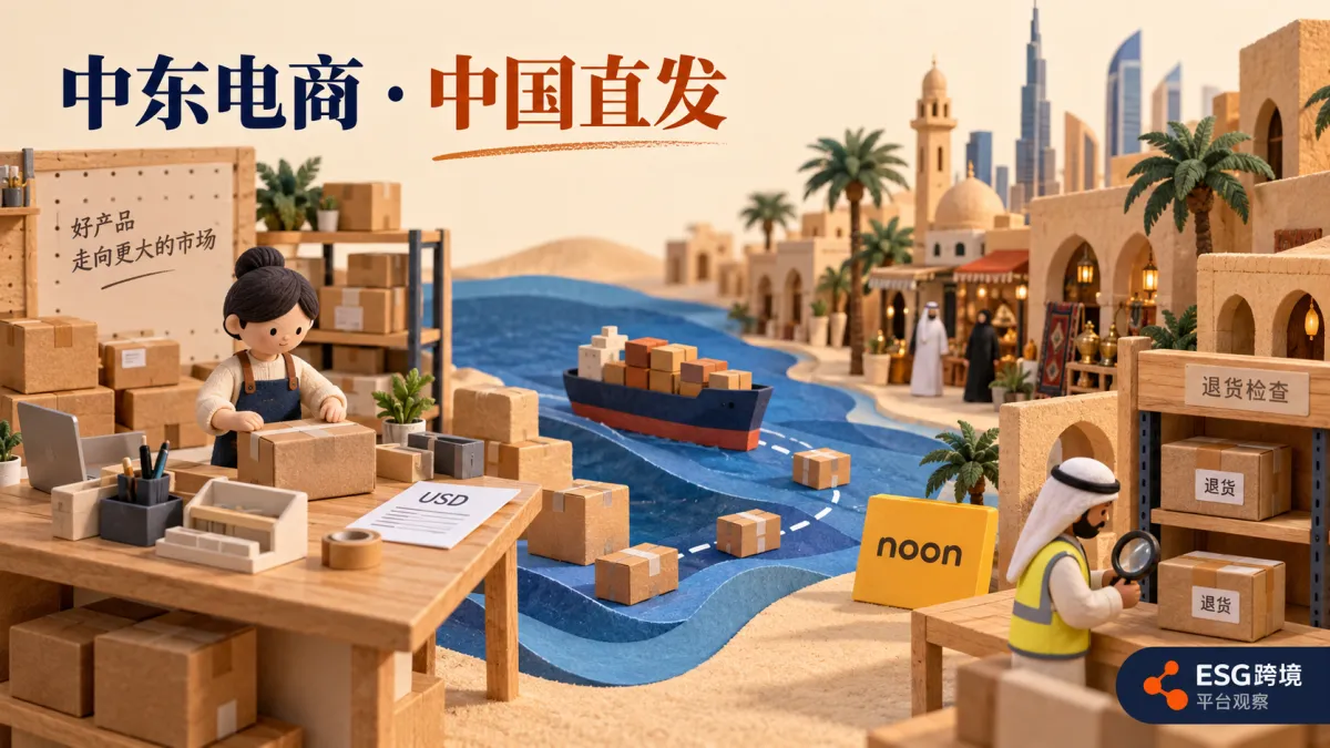 中国卖家向中东市场交付商品、比较直发与当地库存的场景示意（原创专题配图）