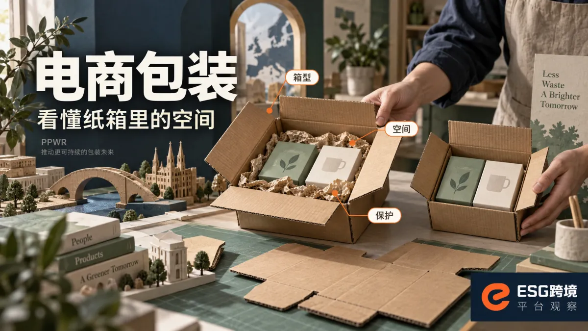 跨境电商纸箱销售包装与保护材料原创概念示意（原创专题配图）