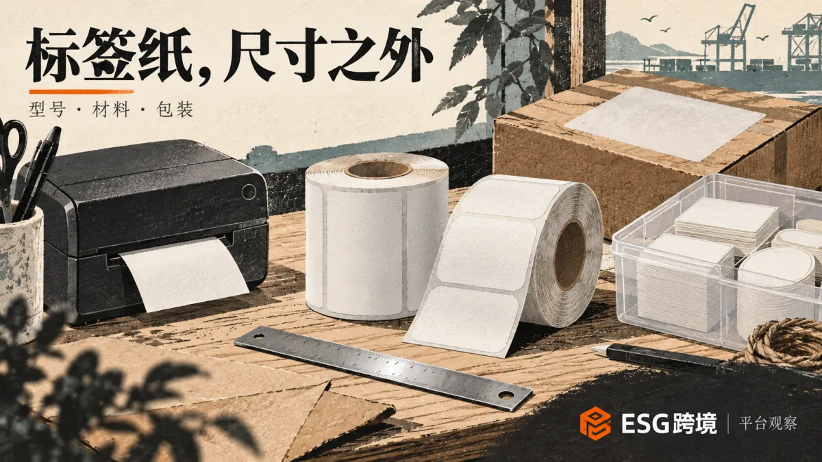 跨境标签耗材型号与材料选择原创概念示意（原创专题配图）