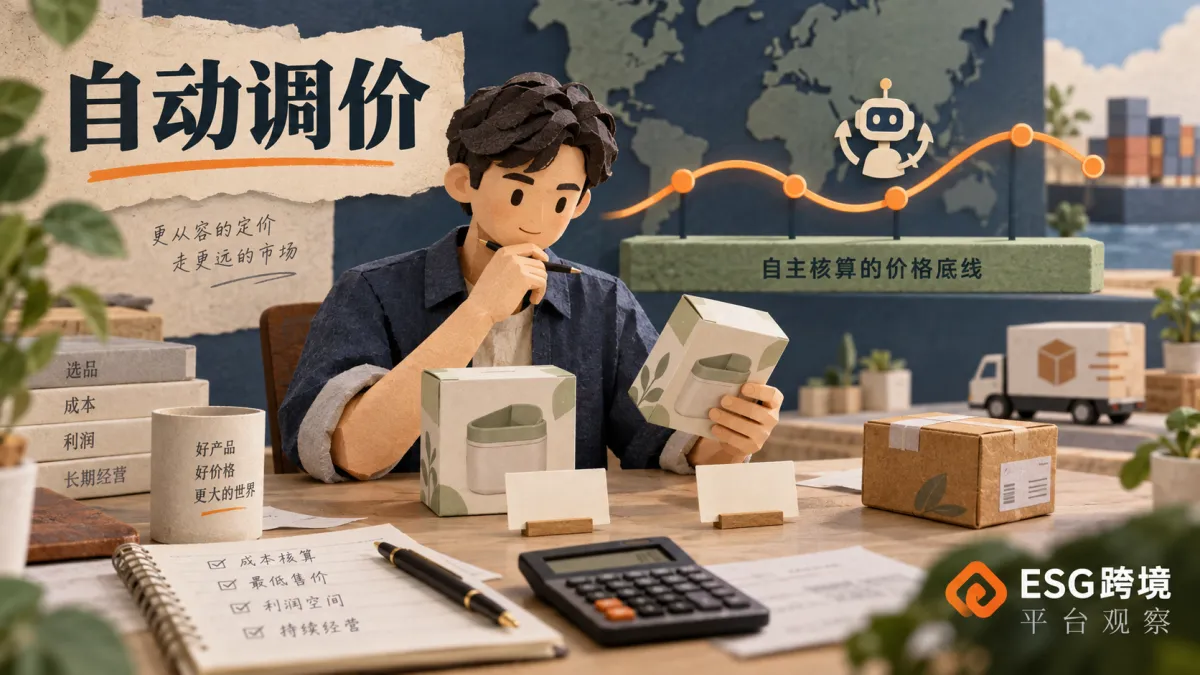 跨境卖家比较商品报价与运费并核算最低价原创概念插画（原创专题配图）