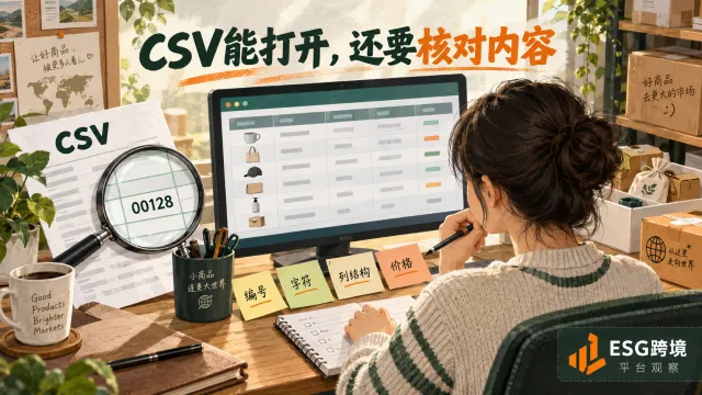 跨境商品CSV导入，打开正常为什么还会出错