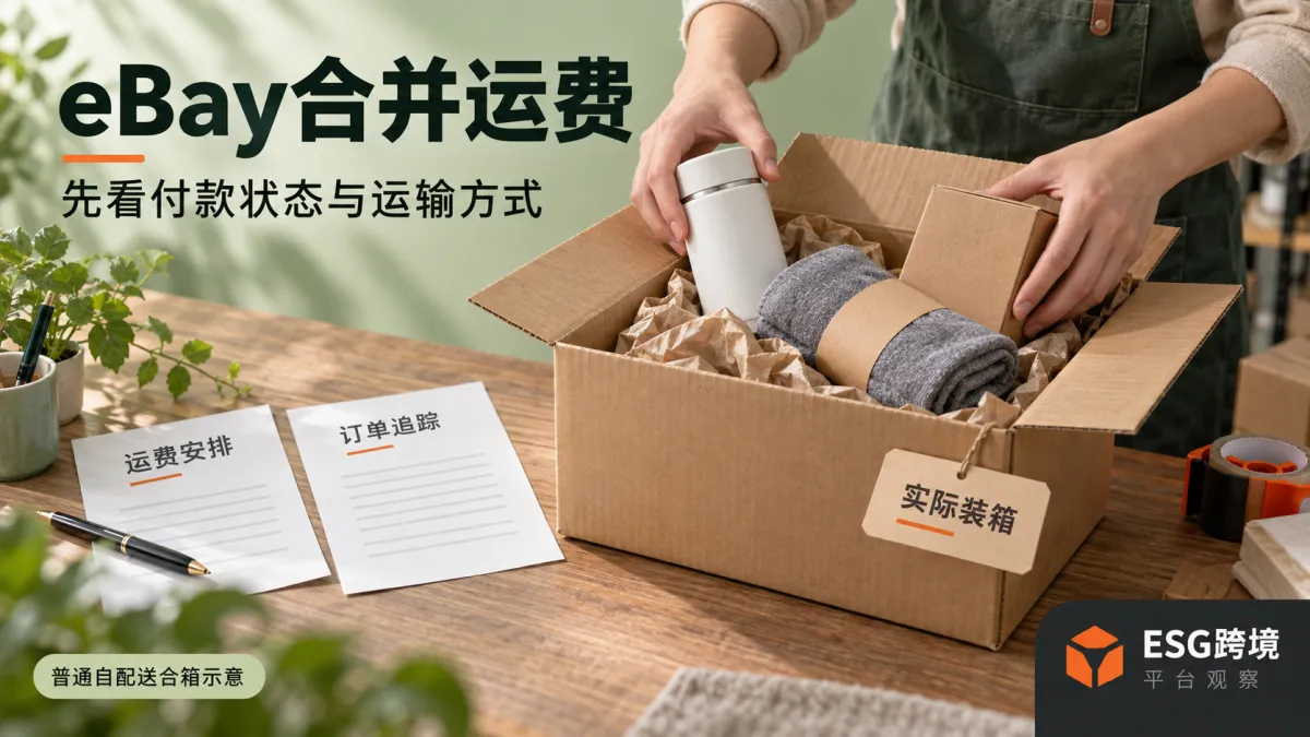 eBay合并运费中的付款状态、实际装箱与订单追踪（原创专题配图）