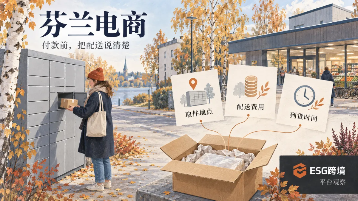芬兰电商包裹柜取件与付款前配送选择（原创专题配图）
