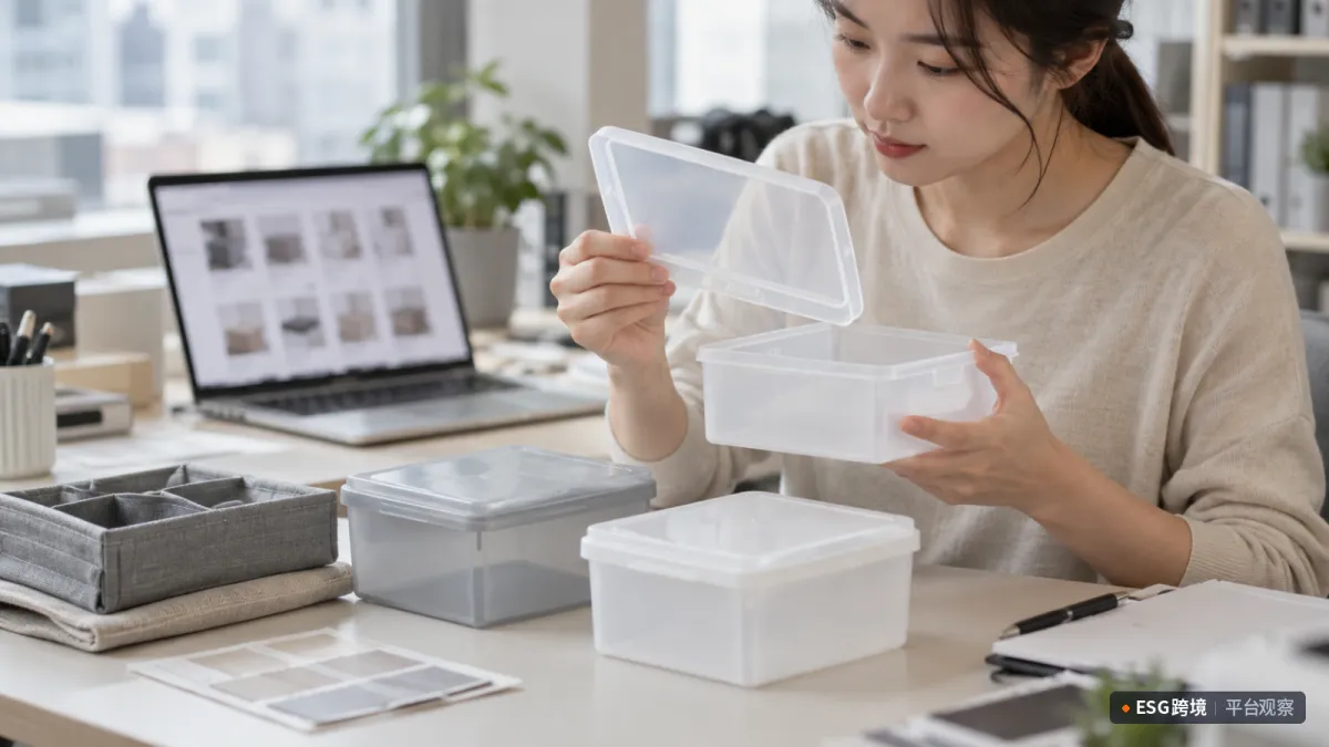 AI生成场景示意：收纳商品与上架规格核对（原创专题配图）