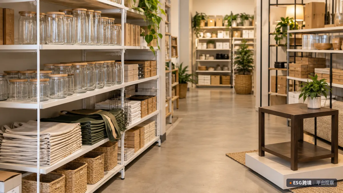 AI生成场景示意：紧凑家居门店里的日常用品（原创专题配图）