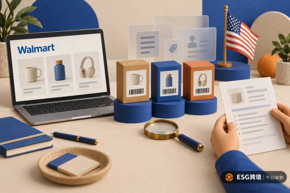 跨境卖家为Walmart美国站新品核对商品标识与上架状态（原创专题配图）