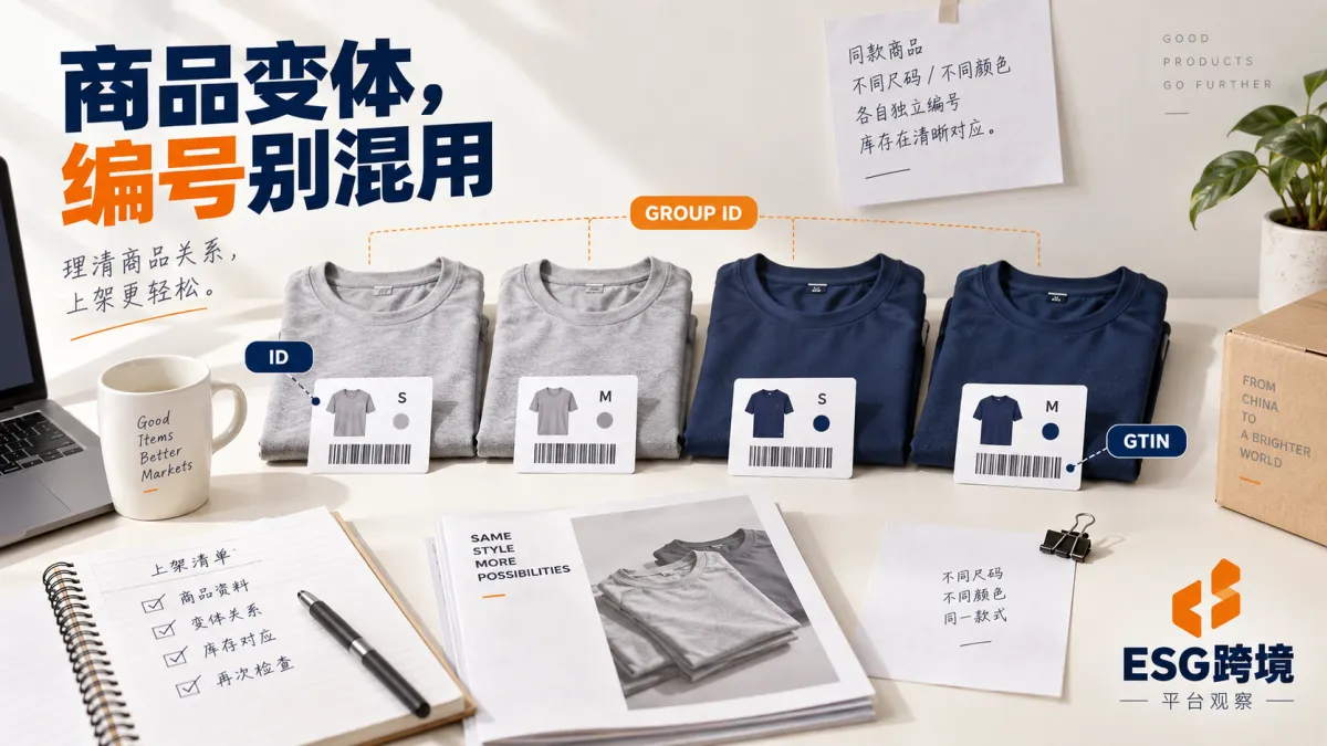 跨境卖家商品变体与三种编号对应（原创专题配图）